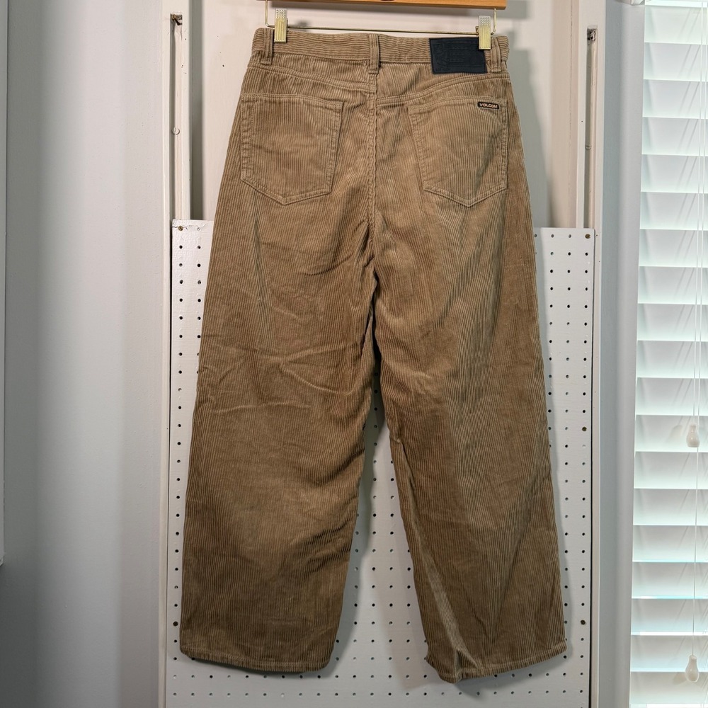 Volcom Billow Cord Loose Tapered Pants Men's Khaki Corduroy High Rise - 27 - Picture 5 of 15